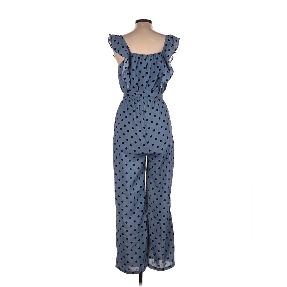 Hayden Los Angeles Scotlynn Polka Dot Jumpsuit Slate Blue - Picture 5 of 5